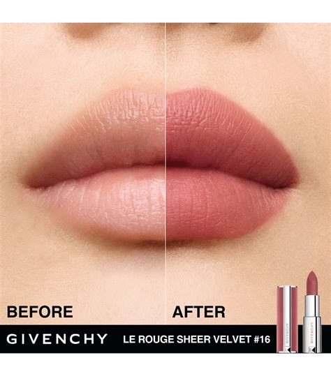 givenchy le rouge sheer velvet n16|Givenchy sheer velvet 27.